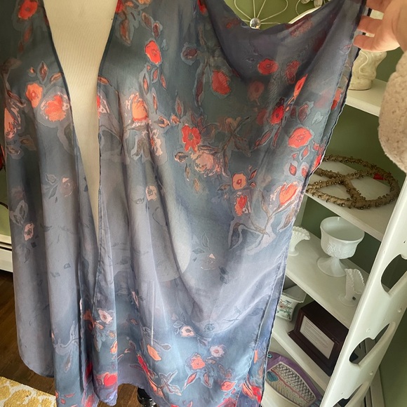 Floral Sheer Kimono OS Plus Side - Picture 3 of 3